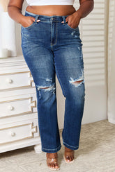 Judy Blue Mid Rise Hand Sand & Destroy Bootcut Jeans, Jeans, $ 69.00, A Moment Of Now™